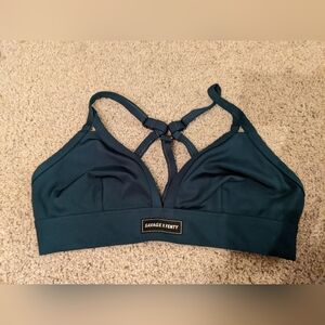 savage x Fenty sports bra crossed back green